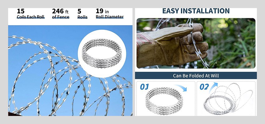 product-850-400 flat wrap razor wire features